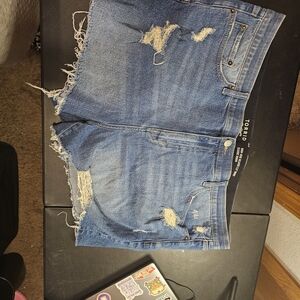 Torrid Blue Distressed Jean Shorts